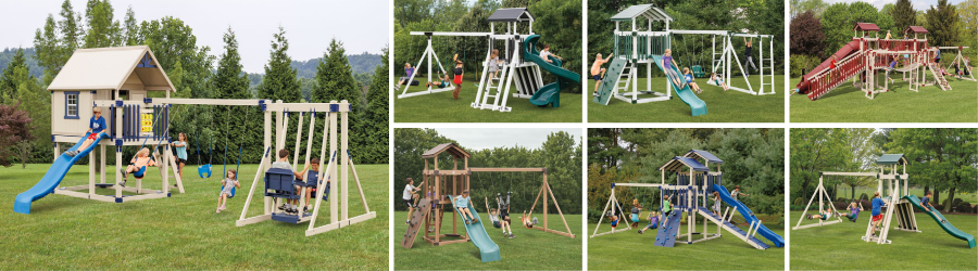 Vinyl Play Set and Swing Set Standard Models from Pine Creek Structures of Binghamton, NY